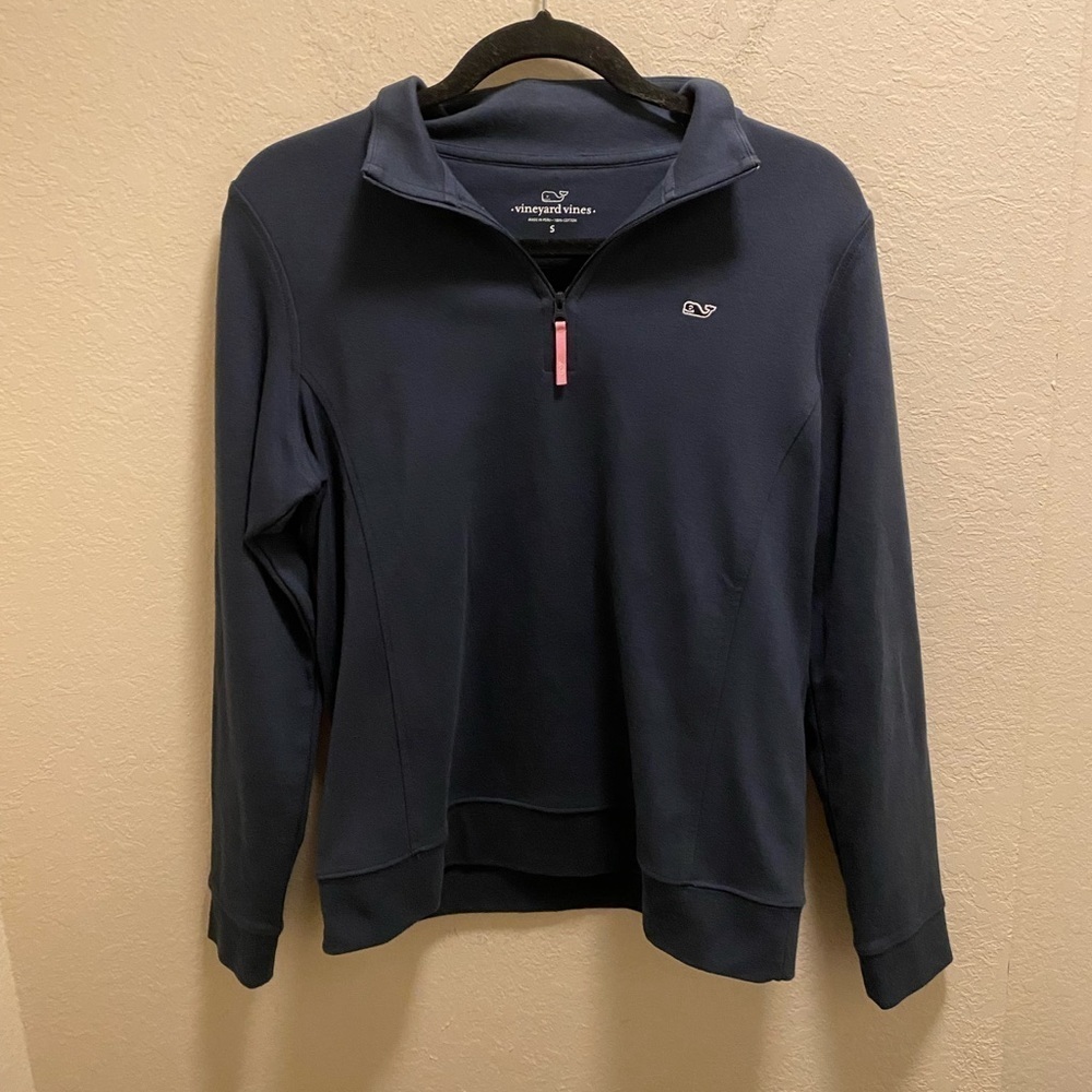 Vineyard Vines Navy Long Sleeve 1/4 Zip Pullover Sweatshirt. NWOT